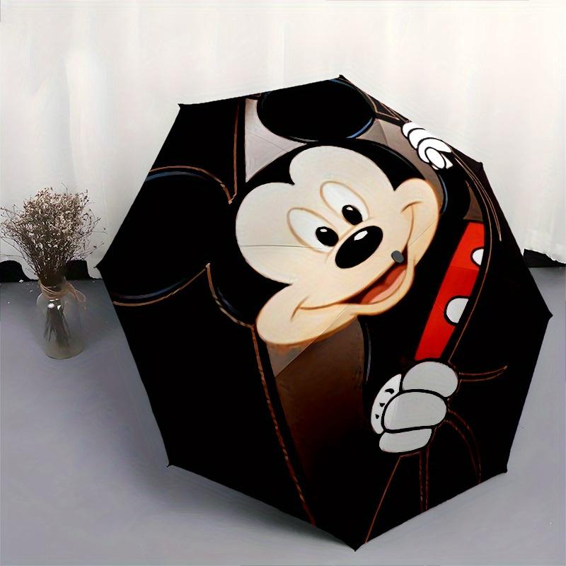 Mickey Mouse,Cartoon Character Automatic Umbrella   Tri Fold Portable Umbrella, Best Holiday Gift for Men and Women, Durable Iron Frame, Pla