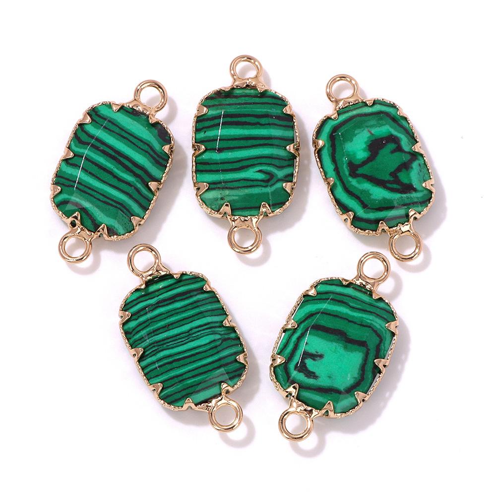 2pcs Natural Stone Pendant Quartz Lapis Chalcedony Amethysts Tiger Eye Stone Connector Charm For Making Necklace Bracelet