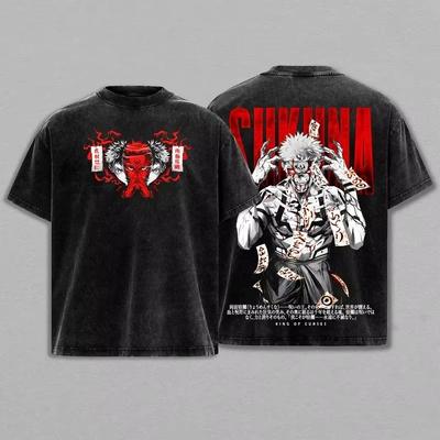 Tricou Grafic Anime Jujutsu Kaisen Ryomen Sukuna pentru Bărbați Bumbac Spălat Tricou Casual Harajuku