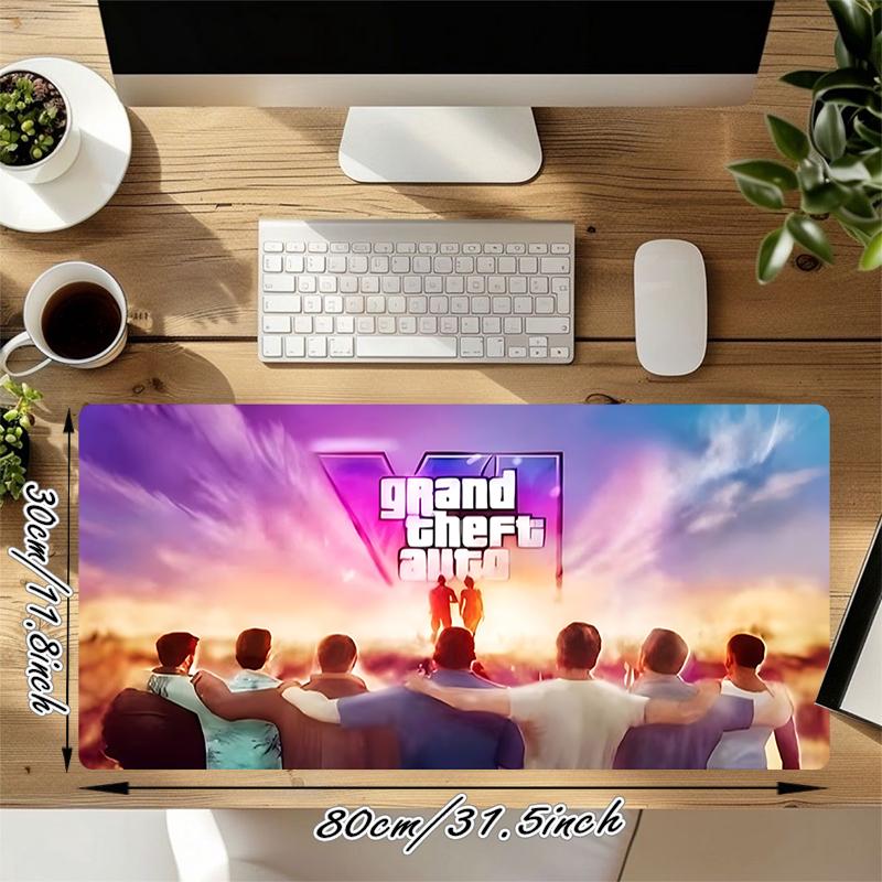 1Pc Gta V Online Adventure Gaming Mouse Pad Keyboard Desk Mat Non-slip Rubber Lock Edge Waterproof Computer Mousepad for Office Home Decor K1941
