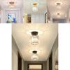 Stylish Modern Crystal Ceiling Light Elegant Design For Entryway Hallway In Black And Gold