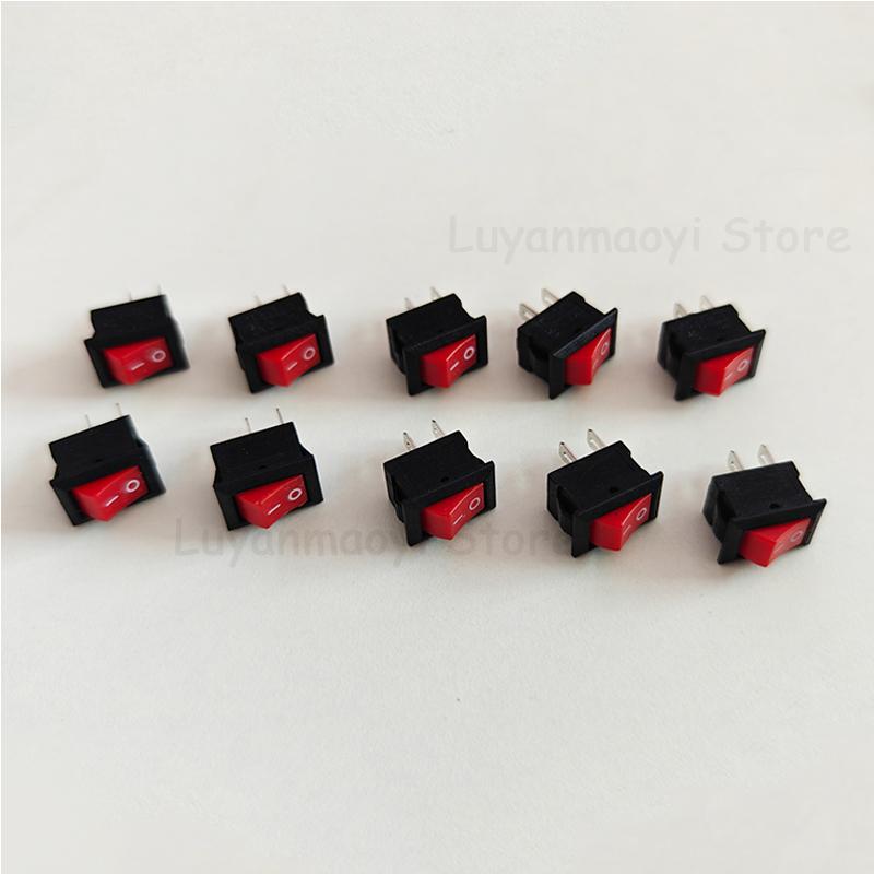 Push Button Switch 10x15mm SPST 2Pin 3A 250V KCD11 Snap-in on/Off Rocker Switch 10MM*15MM Black Red and White