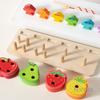 Kinder Holz Lernspielzeug Sortieren Stapeln Vorschule Farbe Form Fruchtklassifizierung Kognition Angelspiel Weihnachtsgeschenk