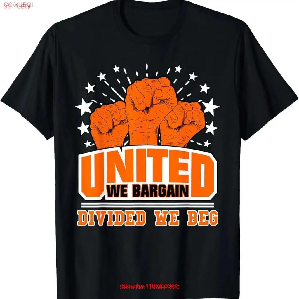 United We Bargain Divided Beg for Protest Labor Union T Shirt vintage Washed fashion Top Everyday Wear Comfortable vintage