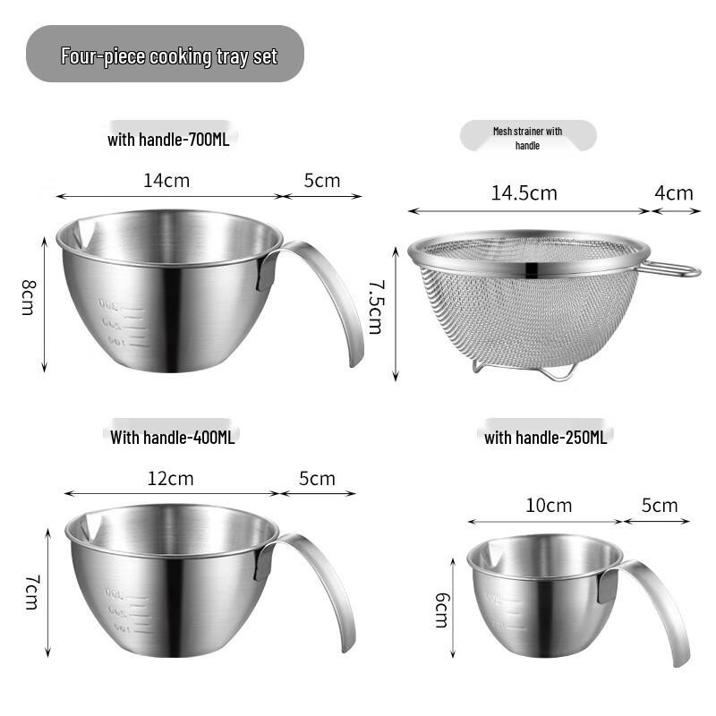 Wutuo Stainless Steel Prep Bowl Colander with Handle