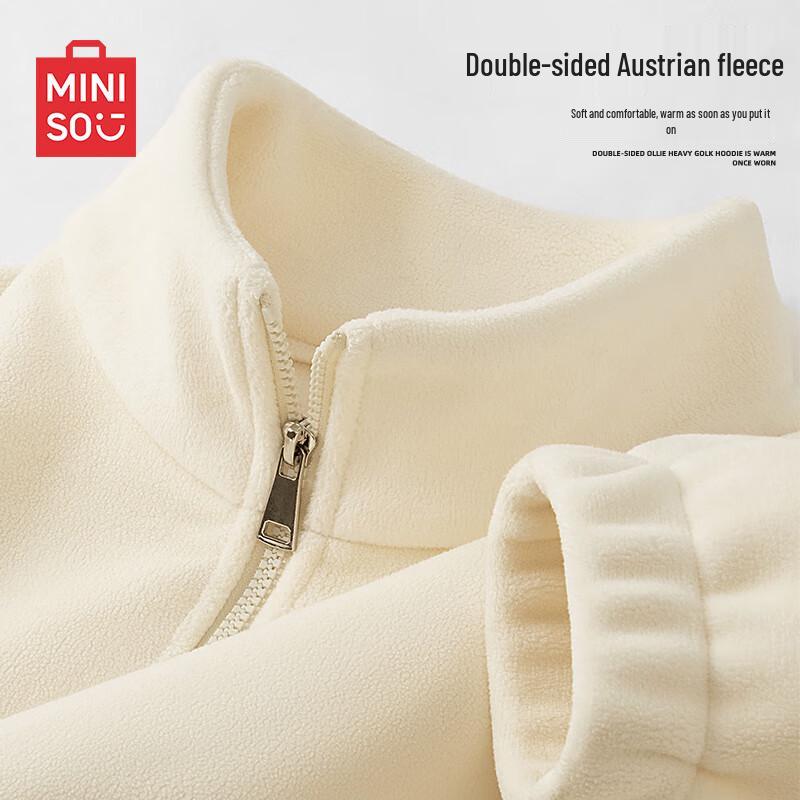 MINISO Men's Heavyweight Fleece Half-Zip Stand Collar Sweatshirt