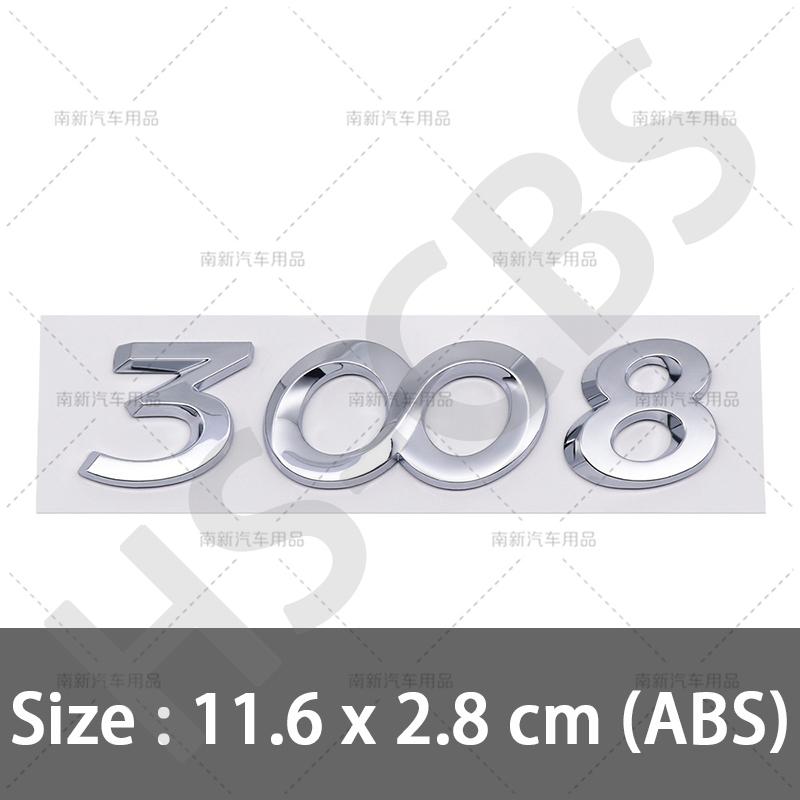 SQOB1 ABS 206 207 301 308 Rear Trunk Logo 307 508 3008 2008 4008 5008 Emblem Badge For Peugeot Car Styling Tailgate Emblem Stickers