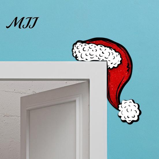 Decorazione Murale Natalizia da Interno, Segno Angolare in Legno per Porta di Natale, Ornamento Festivo a L da Appendere, Regalo per Festa in Casa, Babbo Natale Renna Pan di Zenzero