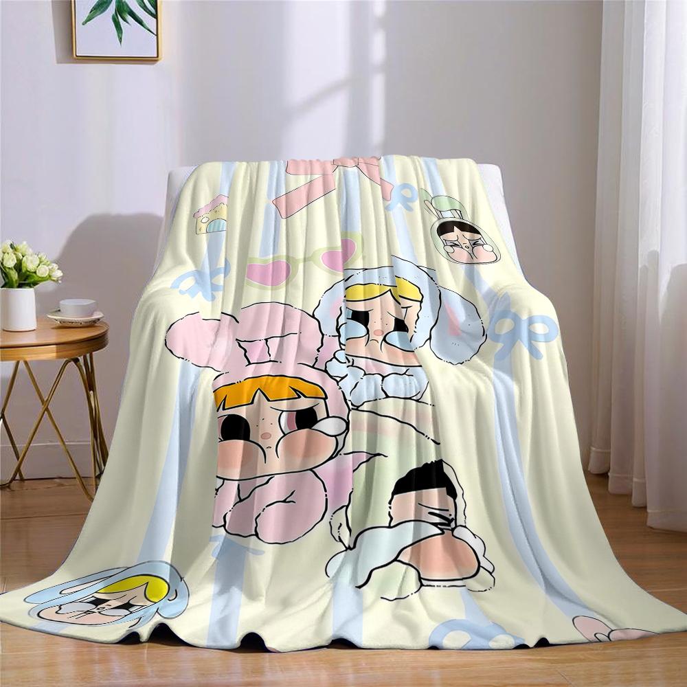 Bunny Crew Flannel Blanket Warm Soft Halloween Christmas Couch Warm Cozy Decorative Decor Gift for All Season