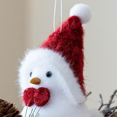 Festival Foam Bird Figurines With Santa Hat Soft Christmas Decorations For Holiday Homes Parties Tree Ornament