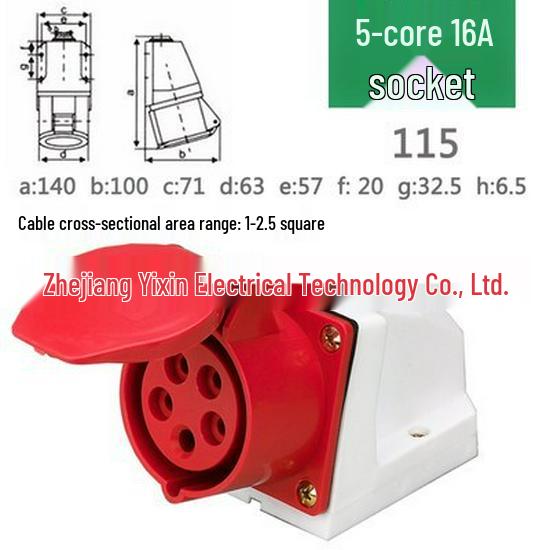 Solid Copper Waterproof Aviation Plug, 3/4/5 Pin, 16A/32A Connector