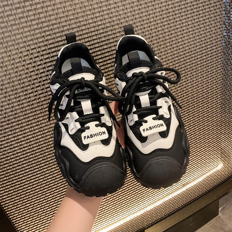 Retro casual shoes women's 2025 autumn new lightweight versatile and thin thick-soled sports and thin dad shoes children