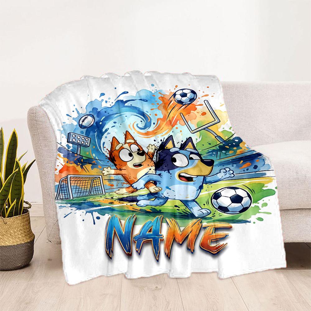Rainbow Soccer Friends Customize Text Blanket Gift Personalized Blanket Soft Warm Cozy for Office Picnics Seaside Bedding Four Seasons Universal