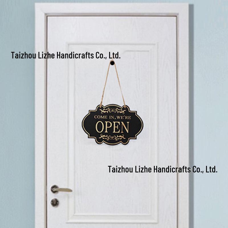 Double-Sided Wooden Hanging Door Sign for Home or Business Decor