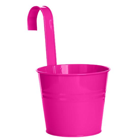 Space-saving Flower Bucket with Hook Iron Detachable Hanging Plant Holder for Railing