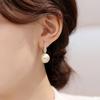 New French High end Light Luxury Imitation Pearl Zircon Earrings Women's Banquet Gift Jewelry Earrings 2024