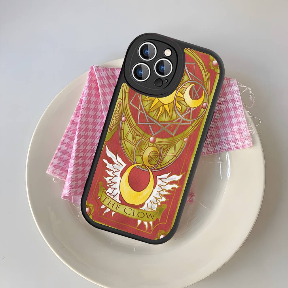 Anime C-CardcaptorS S-Sakura Leather Phone Case For IPhone 16 16e 15 14 13 12 11 Pro Max Plus Mini Cover