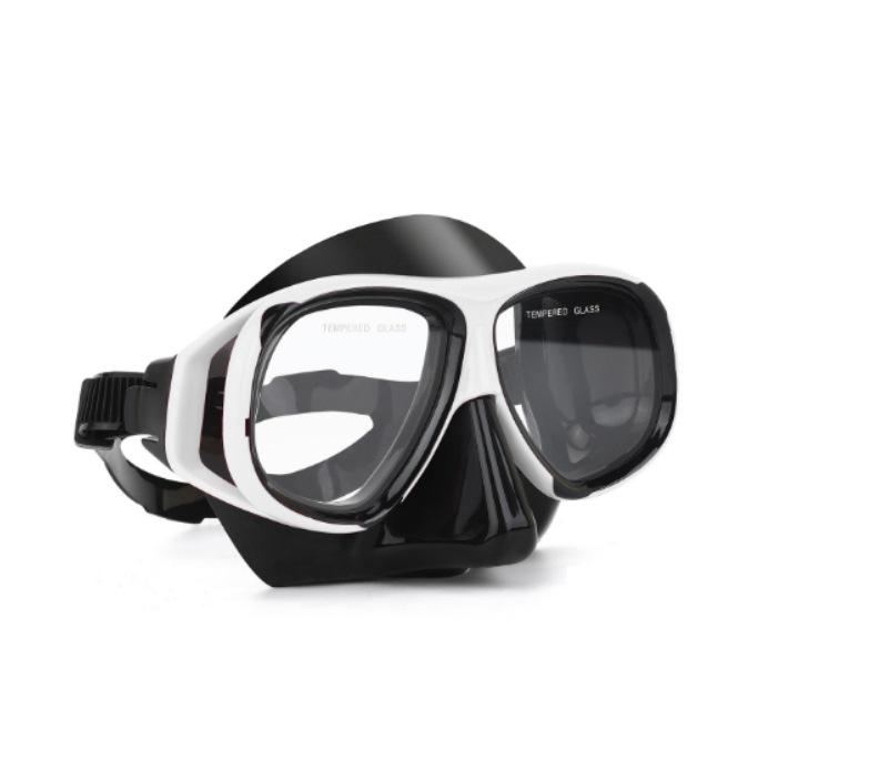 Wave Pro Snorkel Set: Silicone Dry Snorkel & Large Frame Prescription Diving Mask