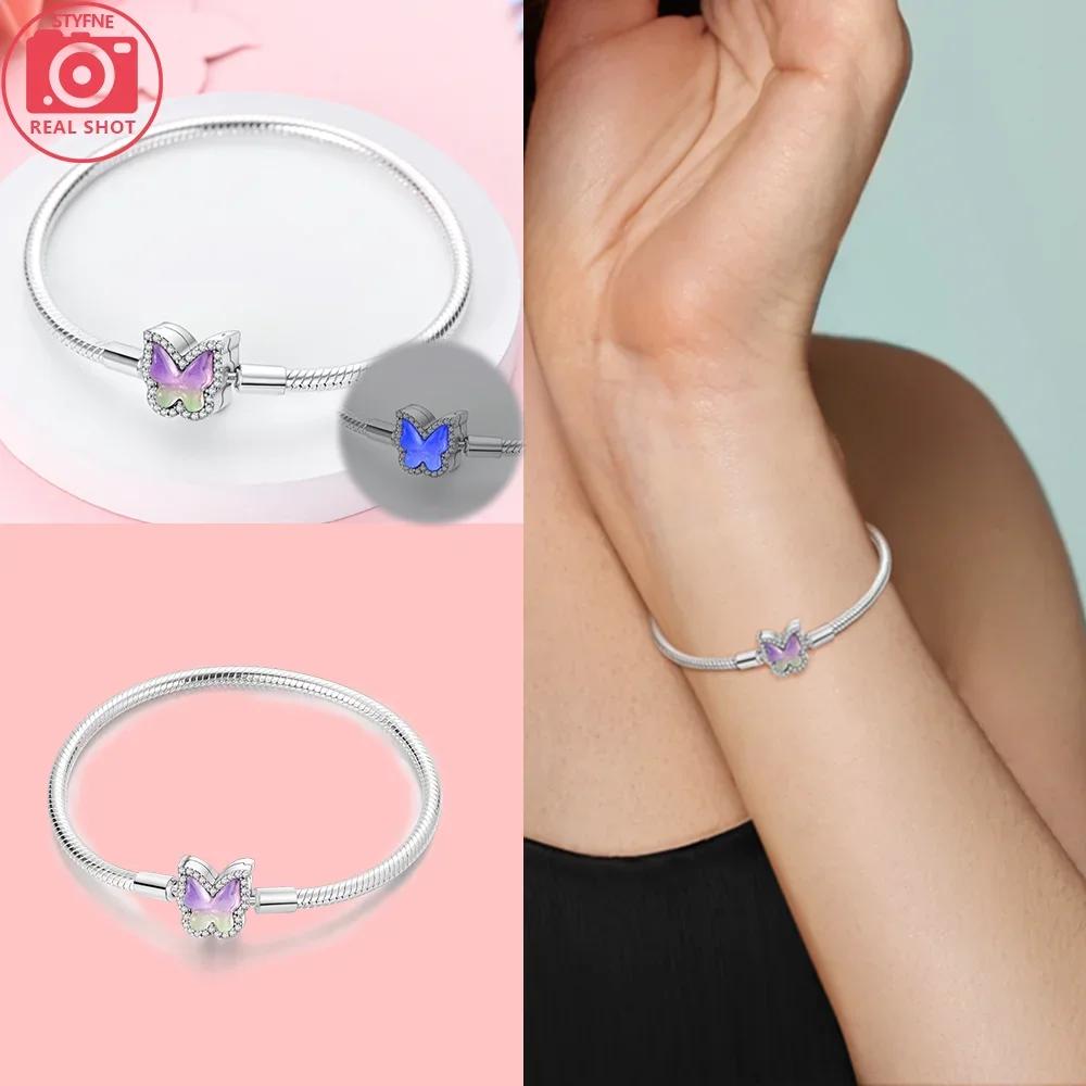 Sliver Bracelets Heart Lucky Eyes Bracelets Female Anniversary Party Fine Bracelets Bangles Jewellery Gifts for Women