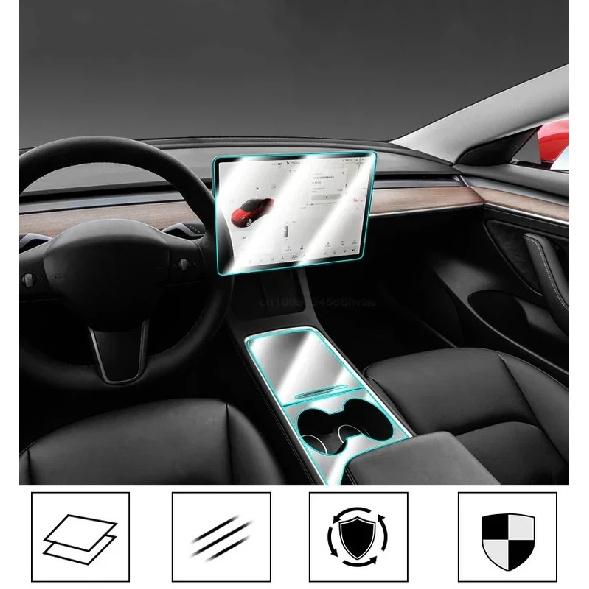 Central Control Anti-scratch Protective Film for Tesla Model 3/Y - Center Console Panel Sticker TPU Film Car Accessories