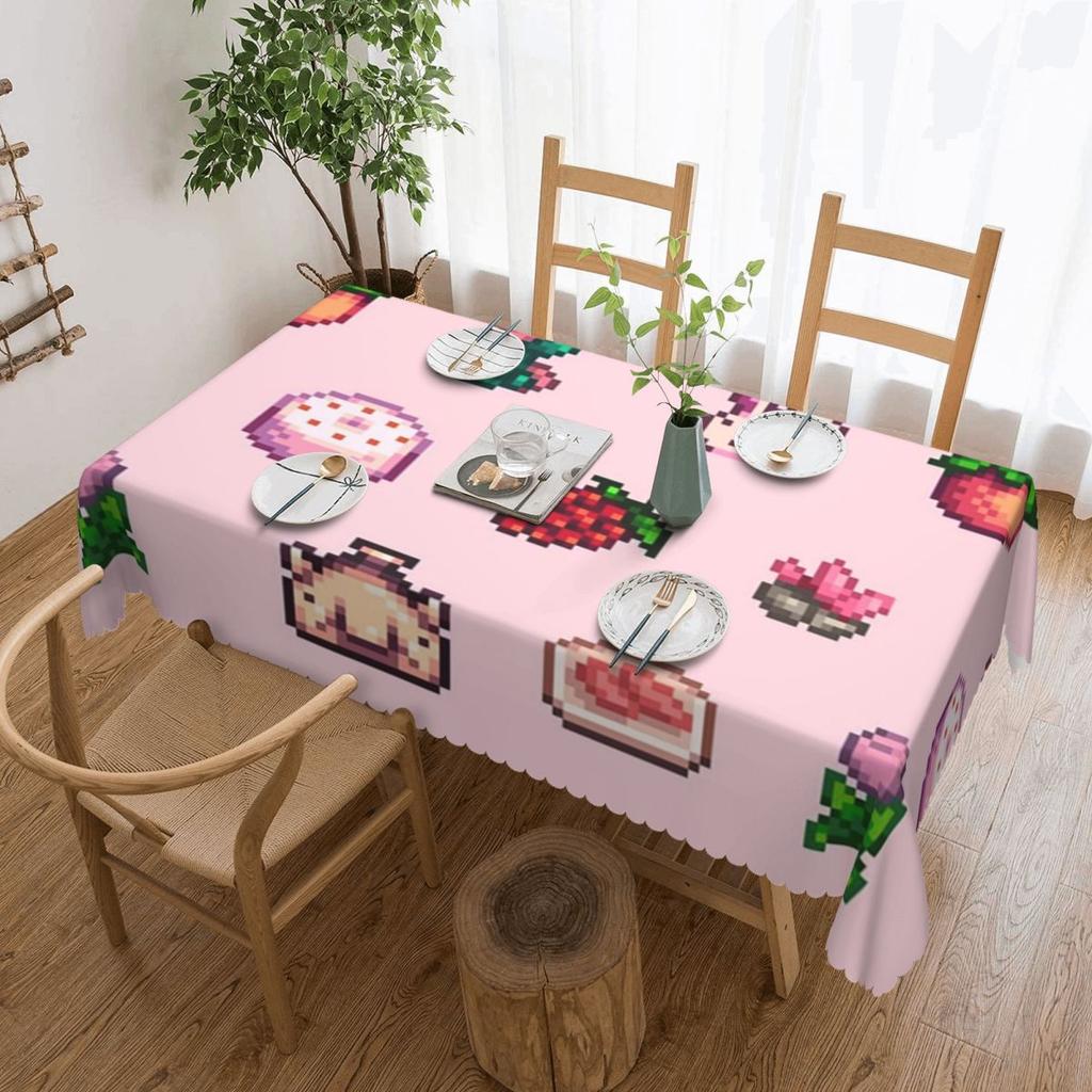 Stardew Valley Custom Rectangular Tablecloth Oilproof Table Cover for Festival Party Decorations Table Cloth
