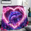 Dolphin Print Flannel Blanket, High Quality Comfortable for All Seasons, Home Decor, Warmth and Comfort, Perfect for Christmas Gifts