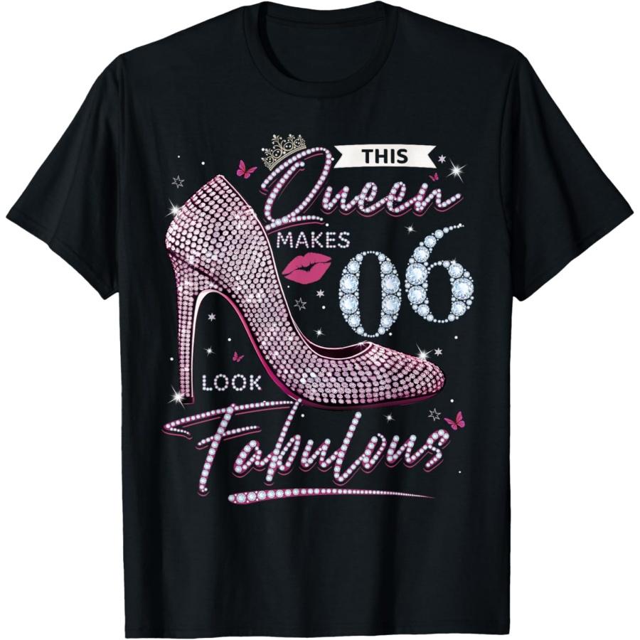 

This Queen Makes 6 Looks Fabulous Shirt 6th Birthday Girls T-Shirt(1) XXXXXL чорний