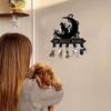 Metal Black Cat Moon Key Hook Funny Wall Mount Coat Hanger for Office Kitchen Bathroom Decor