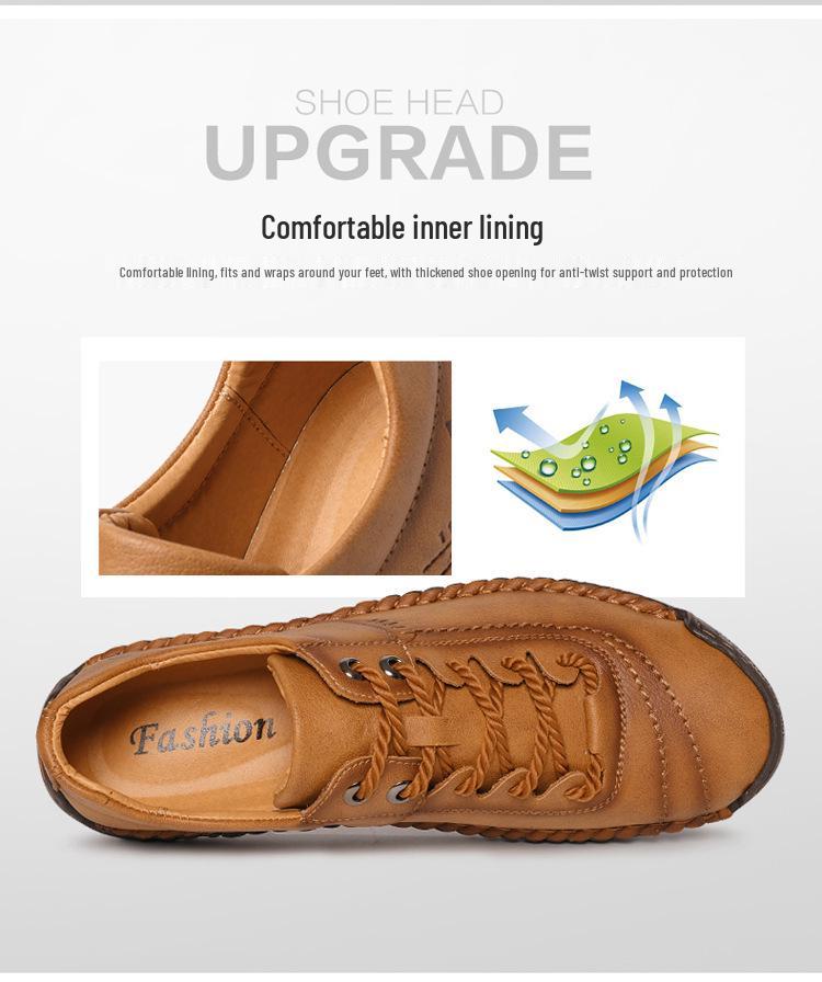 Cross-Border Plus Size Men's Breathable Leather Sports Casual Shoes