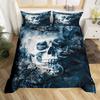 Floral Comforter Cover No Filling Black Skeleton Bedding Set Antique Victorian Baroque Skull Duvet Cover Gothic Vintage
