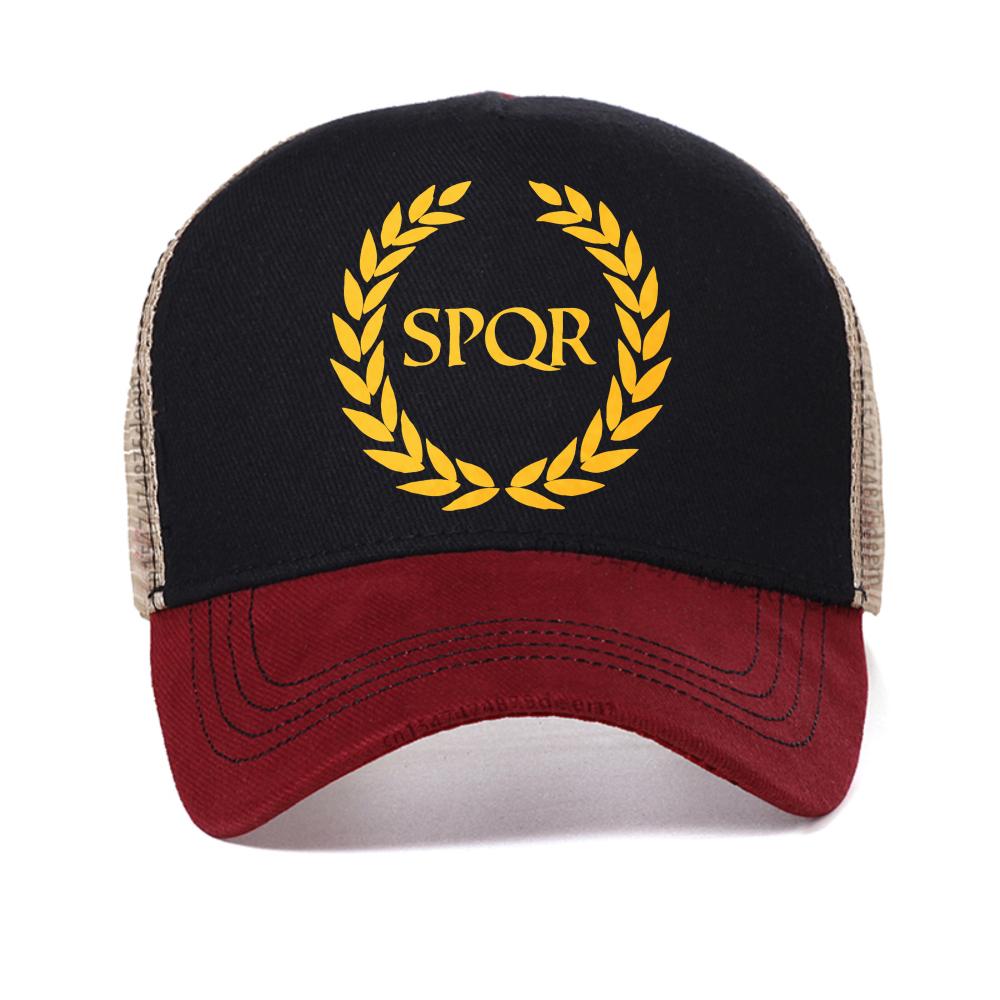 Men'S Camp Jupiter Spqr Baseball Cap Summer Casual Style Graphic Streetwear Mesh Sun Hat Adjustable Breathable Trucker Hats