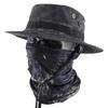 Camouflage Round Brim Hat & Ice Silk Neck Gaiter Set for Hiking, Fishing & Outdoor
