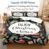 Christmas Duvet Cover Set 200x200 Green King Quilt Cover 3D Bedding Sets 3PCS 2PCS Single Double Bed Twin Full Size Thin Fabric