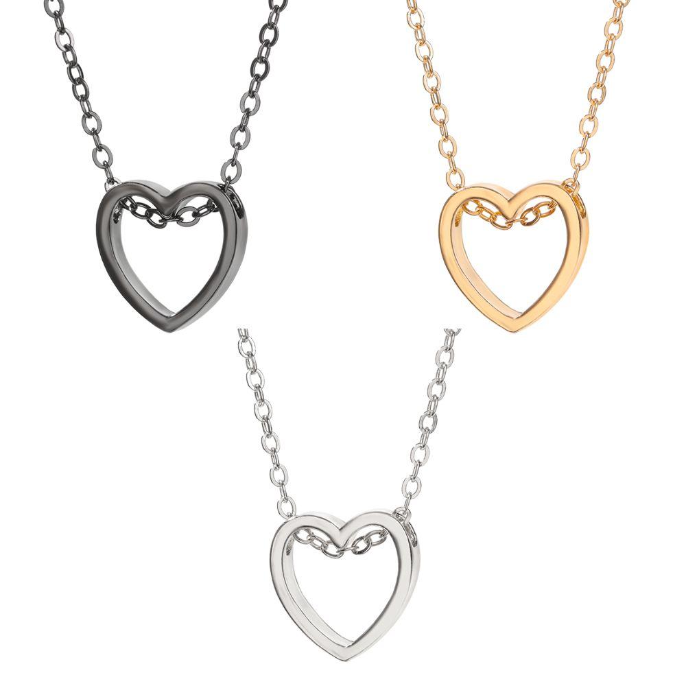 

3Pcs Women Jewelry Accessories Gift Heart Pendant Charm Necklace LOVE Stainless Steel Chain