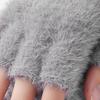 1 Paar Halbfingerhandschuhe Einfarbig Superweich Winddicht Hautfreundlich Verschleißfest Warmhalten Waschbar Damen