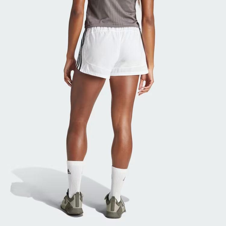 adidas Pacer Training 3-Stripes Woven High-Rise Shorts Women Shorts White IS2171