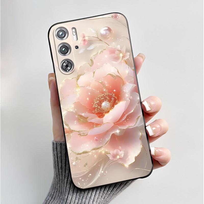 Per ZTE nubia Red Magic 9 Magic9 9S Pro Plus 5G Custodia Moda Farfalle Fiori Sottile Nera Morbida TPU Retro Opaco Copertura Protettiva