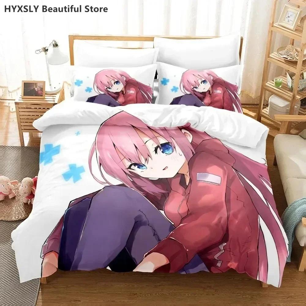 

3D Print Bocchi The Rock Anime Bedding Set Bedroom Soft Modern Bedspreads Comefortable Duvet Cover Quilt Cover And Pillowcase EU Single(135*200cm)3pcs