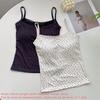 Summer Print Crop Tops for Women Bow Lace Camisole Sexy Backless Vest with Padded Basic Tank Top Bm Style Streetwear