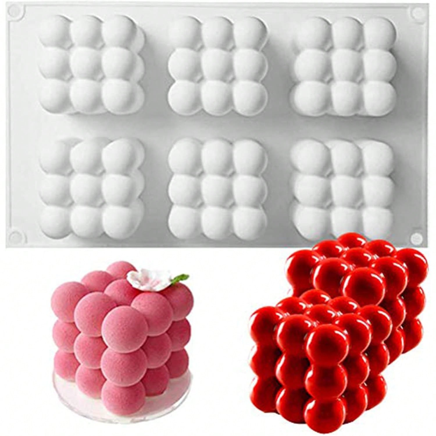 

KITCHEN Silicone Baking Mold,French Dessert Molds for Mousse Cake Pastry Chocolate Pudding Jelly Cheesecake Ice Cream,Cube Shape
