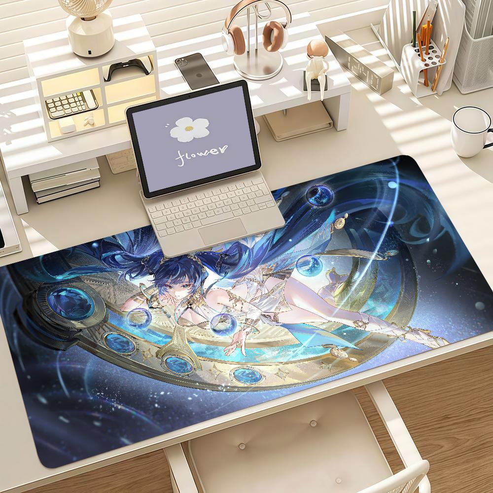 Wuthering Waves Iuno Anime Large Gaming Mouse Pad Antislip Rubber Desk Mat Keyboard Pad Laptop Computer Home Gaming Desktop