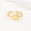 Adjustable 18K Gold Bubble Beaded Open Ring with 26 Alphabet Options