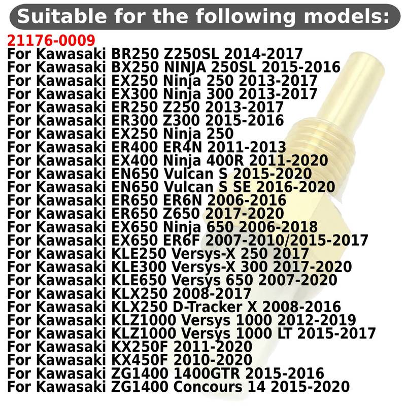Motorcycle Coolant Radiator Temperature Sensor For Kawasaki EX650 Ninja 650 ER6F KLE250 VersysX 250 KLE300 300 KLE650 650 Moto