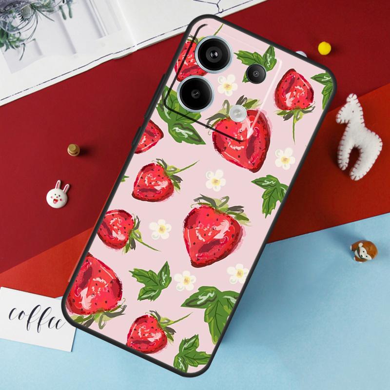 Cute Strawberry Case For Xiaomi Redmi Note 14 12 11 10 13 Pro 15 Pro Plus Redmi 15 14C 10C 12C 13C 15C Cover