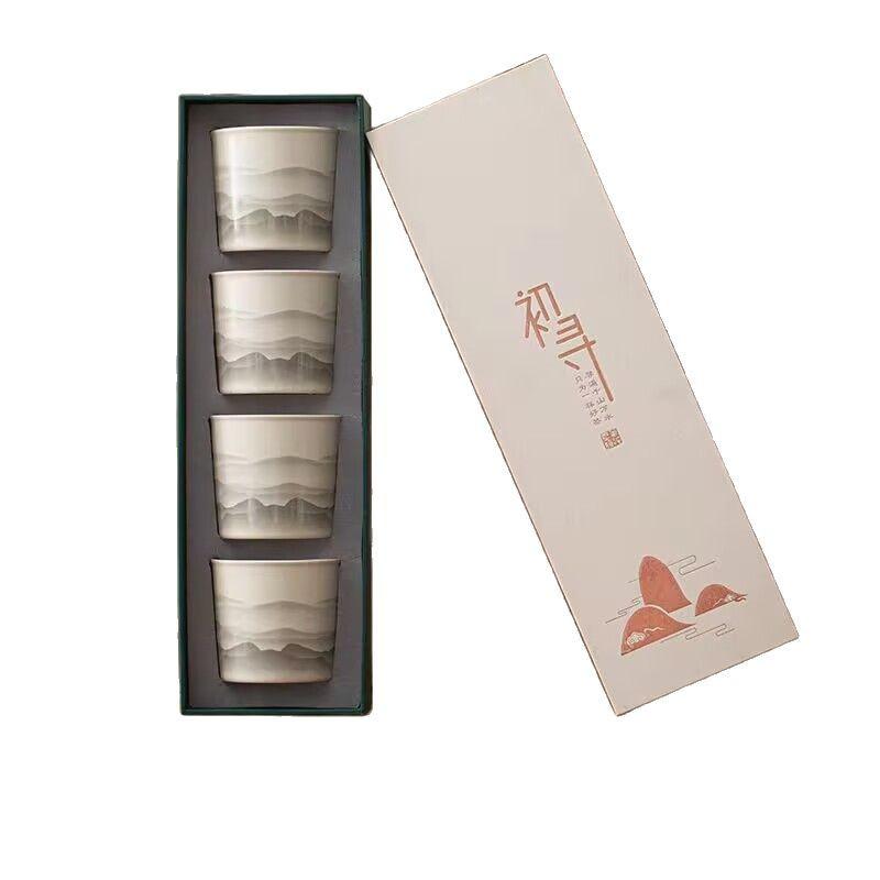 Ink And Wash Jiangshan Teacup Ceramic Master Cup Personal Special Cup Household Coke Cup Tea Cup Tea Cup Hand Warmer Cup