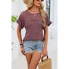 2026 Spring/Summer New Round Neck Lace Trim Loose Short Sleeve T-Shirt for Women