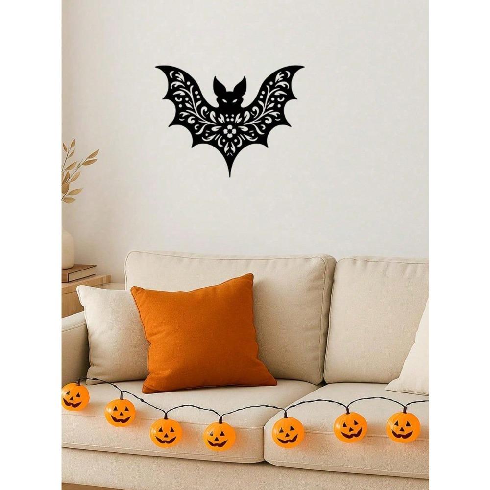 Handcrafted Iron Gothic Bat Wall Art, Dark Home Decor, Halloween Indoor Outdoor Ornament, Unique Gift
