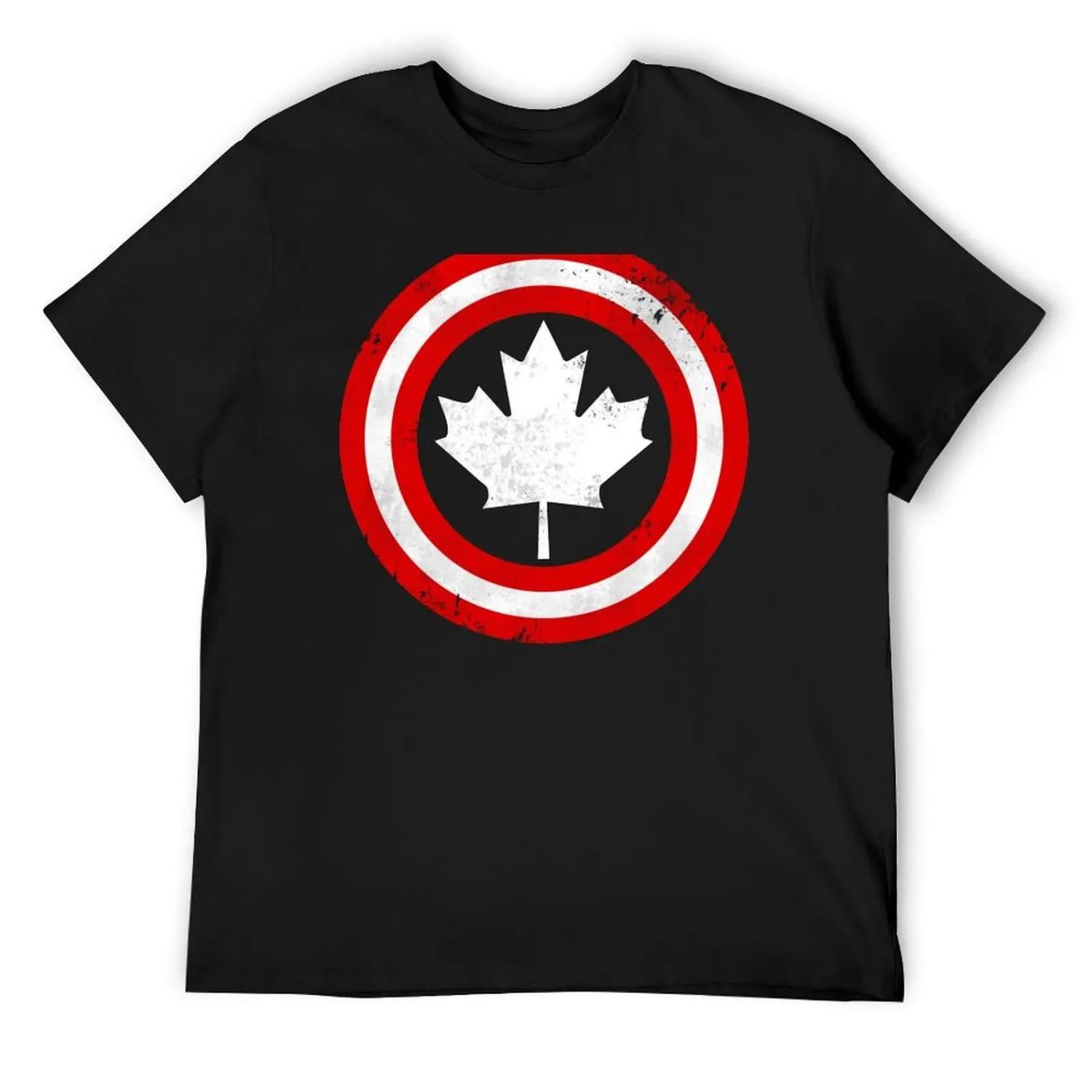 Captain Canada (White Leaf) T-Shirt sports fans man t shirt valentines clothes anime t shirts shirts men S