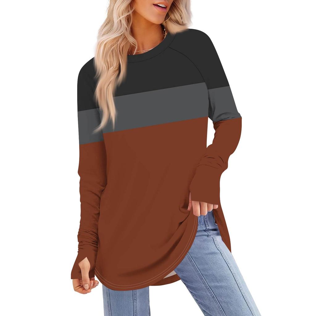 Womens Oversized Sweatshirt Graphic Sweater Long Sleeve Drop Shoulder Round Shirt Tops Vintage Clothes