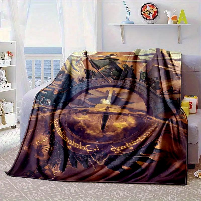Middle-earth Map Adventure The Lord Blanket Flannel Blanket for Bed, Sofa, Camping, Hiking, Picnic Essentials, Gift for Family Fan Gifts